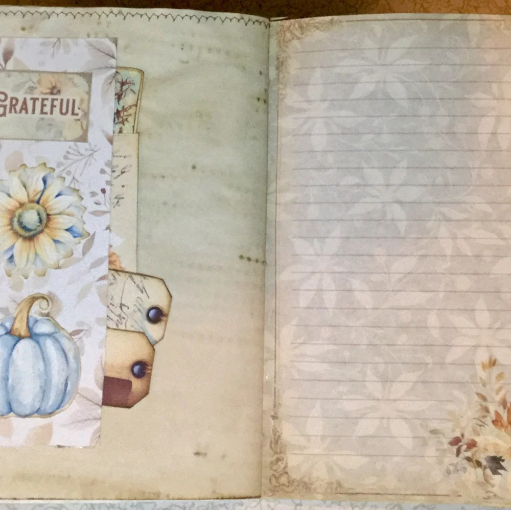 🥮 Charming Grateful Pumpkin 🕋 Spice Vintage Journal ☕